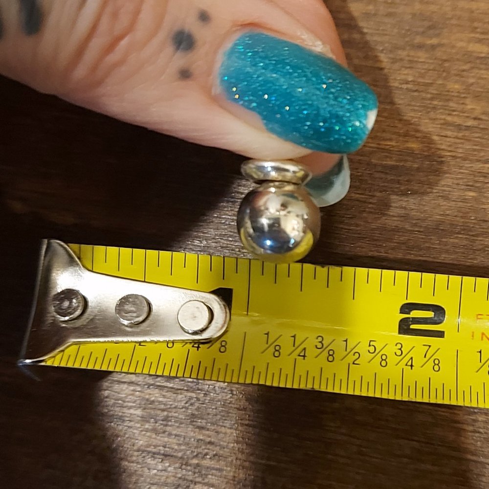Mexican 925 Silver Round Ball Stud Earrings - Picture 8 of 8